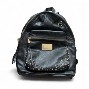 Juicy Couture Black Leather Backpack with Gold Studs